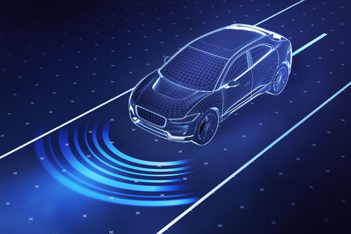 LiDAR-Sensor fürs Auto Auto mit LiDAR-Sensor