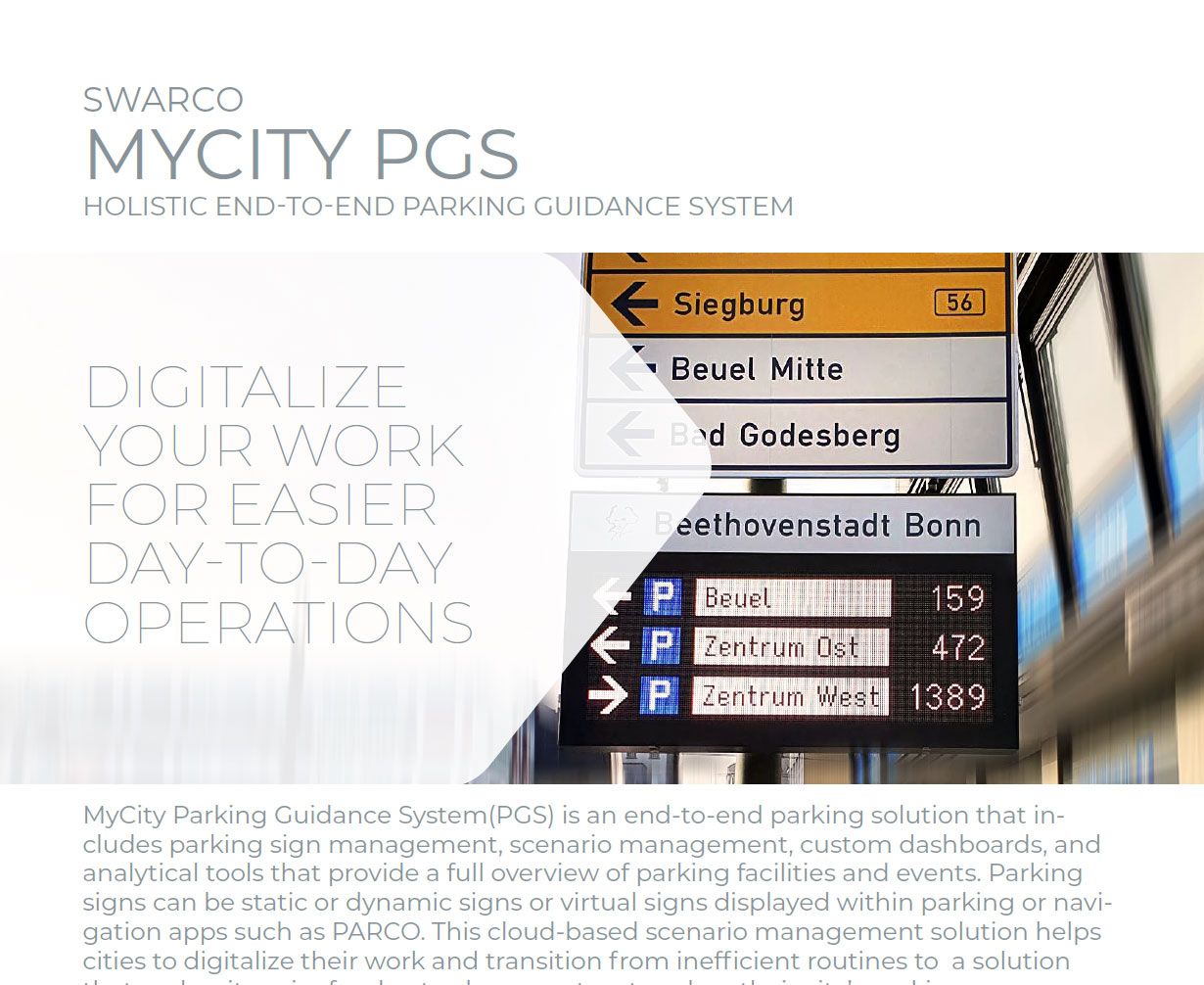 SWARCO MyCity PGS Solution Sheet 2022