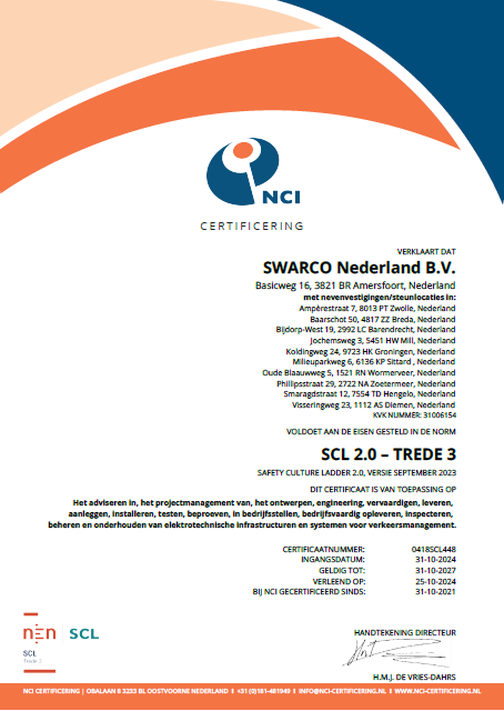 Certificaat Safety Culture Ladder Trede 3