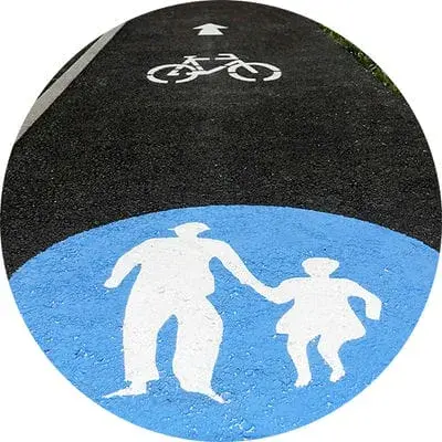 Shared space markings (Pedestrian / Bike Lane)